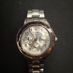 Bulova Marine STAR Silver and Gold Men's Watch, Crown Needs Repair